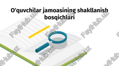 o‘quvchilar jamoasining shakllanish bosqichlari — PPTX
