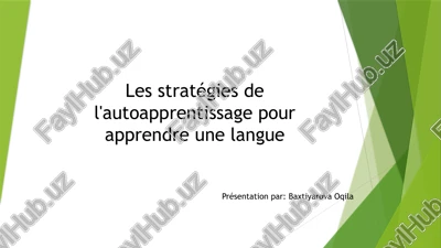 les stratégies de l'autoapprentissage pour apprendre une langue — PPTX