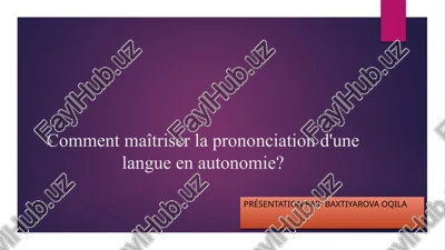 maîtriser la prononciation autonome en langue étrangère — PPTX