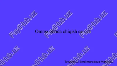 omma oldida chiqish sanʼati — PDF