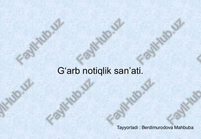 g‘arb notiqlik san’ati — PDF