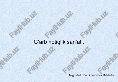 notiqlik san’ati — PPT