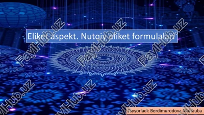nutqiy etiket formulalari — PDF