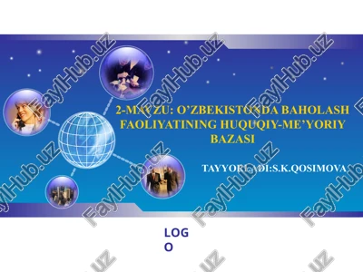 o‘zbekistonda baholash faoliyati — PPT