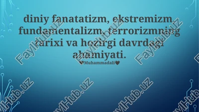 dinning ekstremizm tarixiy ildizlari — PPTX