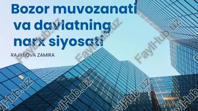 bozor muvozanati va davlatning narx siyosati — PPTX