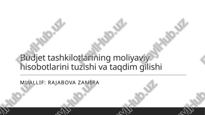 byudjet tashkilotlari va moliyaviy hisobotlar — PPTX