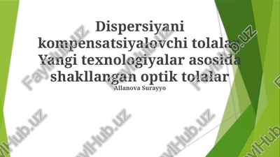 dispersiyani kompensatsiyalovchi tolalar — PPTX