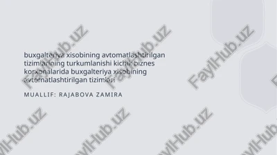 kichik biznesda buxgalteriya tizimlari — PPTX