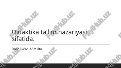 didaktika va ta'lim nazariyasi — PPTX
