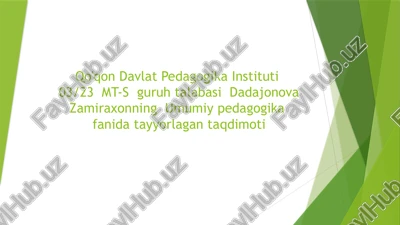 umumiy pedagogikafanida tayyorlagan taqdimoti — PPTX