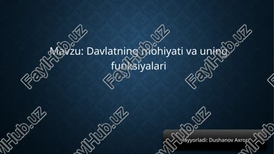 davlatningmohiyati va uning funksiyalari — PPTX