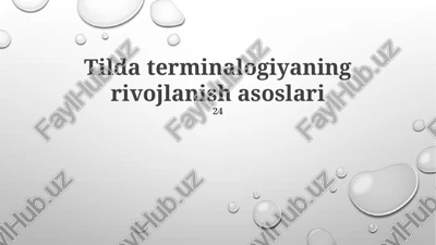 tilda terminalogiyaning rivojlanish asoslari — PPTX