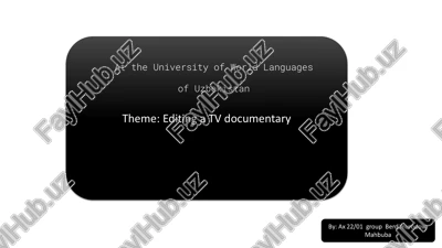 editing a tv documentary: key steps and best practices — PDF