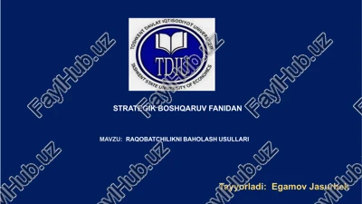 raqobatchilikni baholash usullari — PPTX