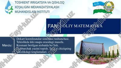 dekart koordinatalar sistemasi tushunchasi — PDF