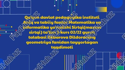 proyektivalmashtirishlar — PPTX