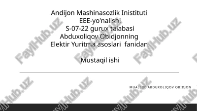 elektr propulsiyaning asosiy tamoyillari — PPTX