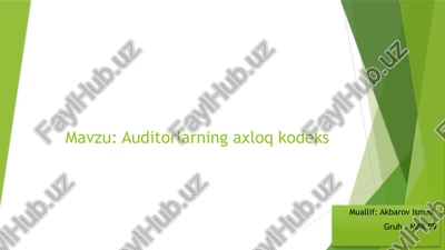 auditorlarning axloq kodeksi — PPTX