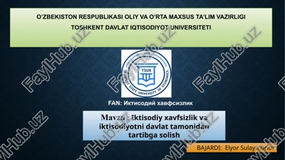 iktisodiy xavfsizlik — PPTX
