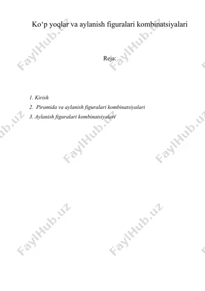 ko‘p yoqlar va aylanish figuralari kombinatsiyalari — DOC