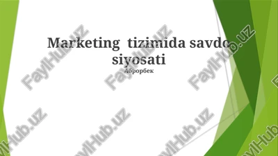 marketing tizimida savdo siyosati — PPTX