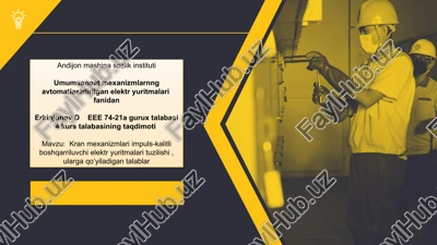 kran mexanizmlari impuls-kalitli boshqaruvchi elektr yuritmalari — PPTX
