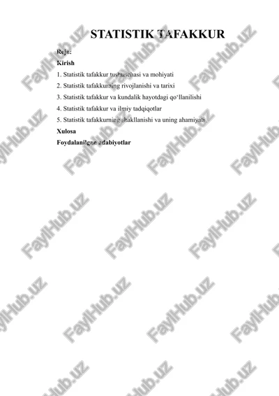 statistik tafakkur — DOCX