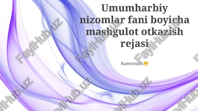 umumharbiy nizomlar fani boyicha mashgulot otkazish rejasi — PPTX
