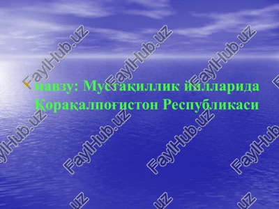 mustaqillik yillarida qoraqalpog'iston respublikasi — PDF