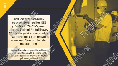 elektrizolyatsion materiallar va texnologik qurilmalari sinovdan oʻtkazish — PPTX