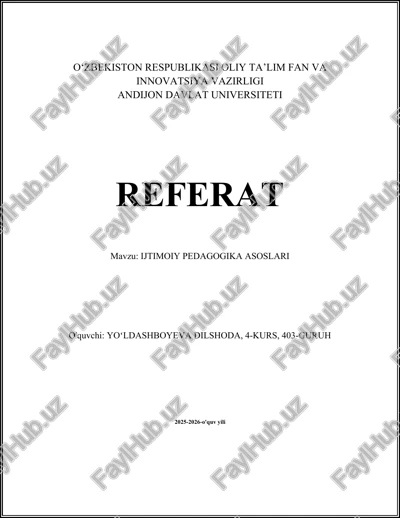 ijtimoiy pedagogika asoslari — DOCX