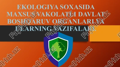ekologiya soxasida maxsus vakolatli davlat boshqaruv organlari va ularning vazifalari — PPTX