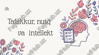 tafakkur, nutq va intellekt — PPTX