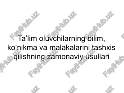 kompetensiyaga asoslangan baholash — PPTX