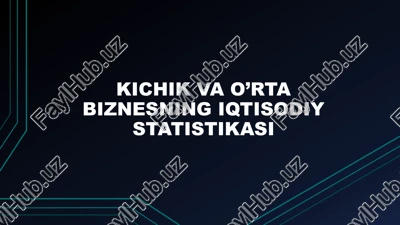 kichik va o'rta biznesning iqtisodiy statistikasi — PPTX
