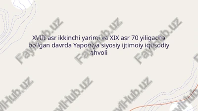 tokugava syogunati hukmronligi — PPTX