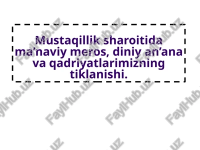 ma'naviy merosning tiklanishi — PPTX