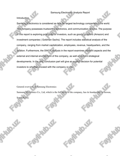samsung electronics analysis report — DOCX