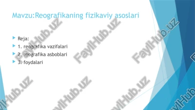 reografikaning fizikaviy asoslari — PPTX