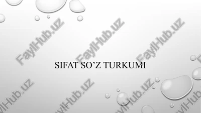 sifat so‘z turkumi — PPTX