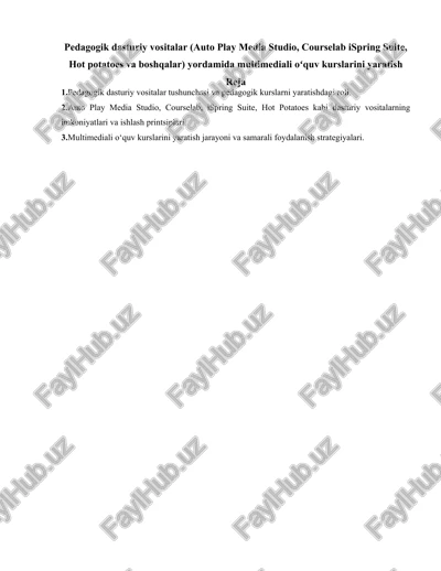 pedagogik dasturiy vositalar — DOCX