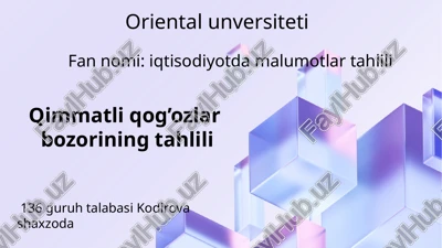 qimmatli qog’ozlar bozorining tahlili — PPTX