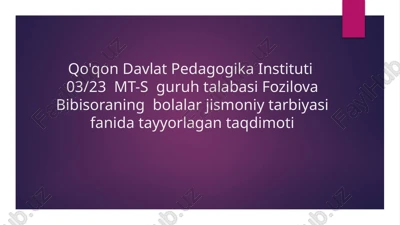 jismoniy tarbiya berishtizimining rivojlanishi — PPTX