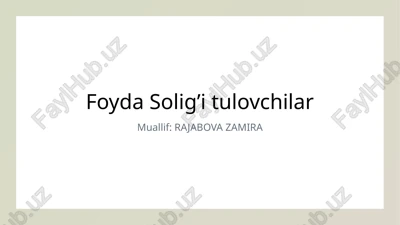 foyda solig’i — PPTX