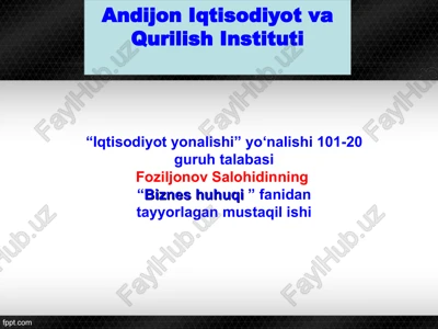biznes huhuqi — PPT