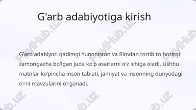 g'arbadabiyotigakirish — PPTX