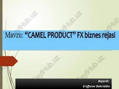 "camel product" fx biznes rejasi — PPTX