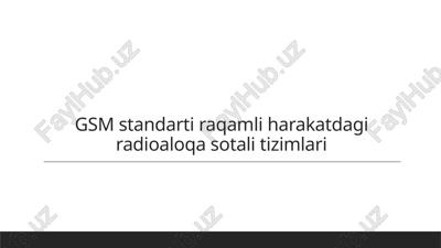 gsm standarti — PPTX