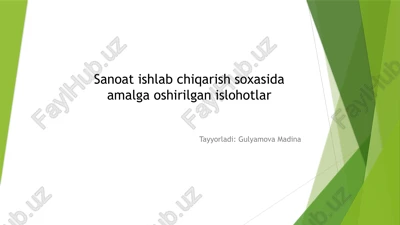 sanoat ishlab chiqarishning kelajagi — PPTX